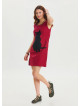 U Neck Cat Figure Button Detailed Red Mini Dress 4528